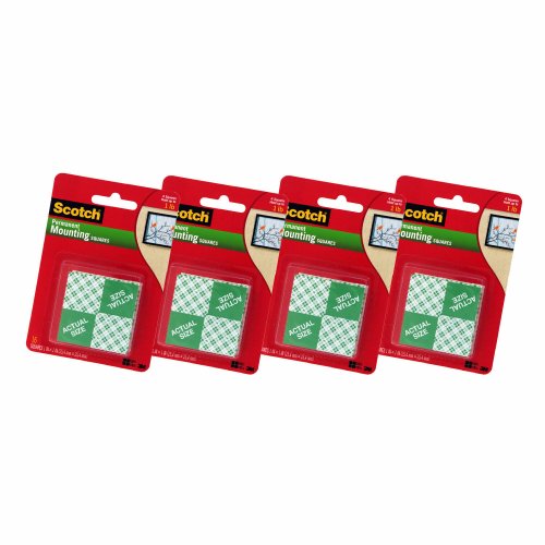 Foam Mounting Squares by Scotch, Pack of 16 (4 Pack)