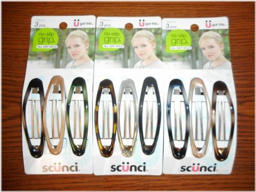 Grip Hair Clips by Scunci - Set of 15 Clips in 5 Packs