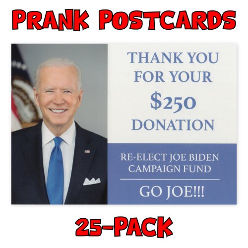 Political Donation Prank Postcard Set