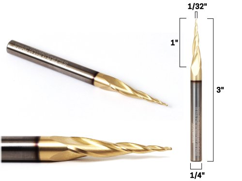 Precision Tapered Ballnose Router Bit