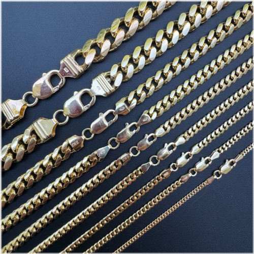 Gold Plated Miami Cuban Chain Necklace for Men