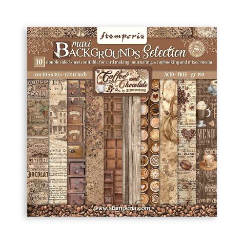 Coffee and Chocolate Maxi Backgrounds 12x12 Double Faced Paper