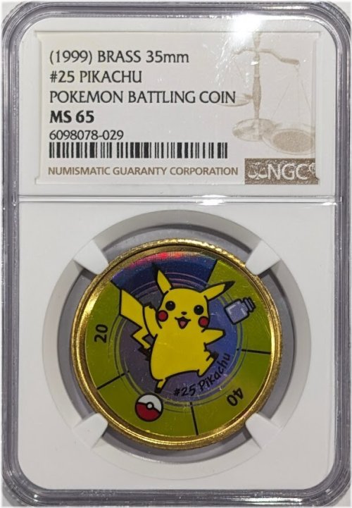 Pikachu 1999 NGC MS65 Coin