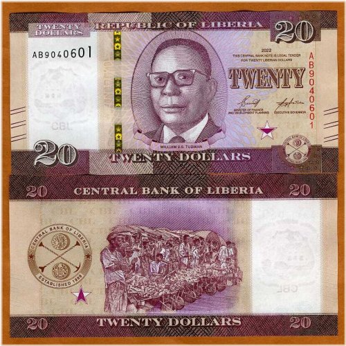 Redesigned Liberia 20 Dollar Banknote