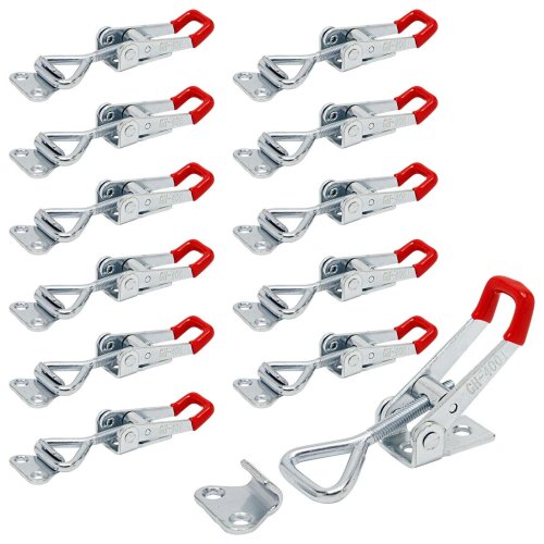 Flexi-Lock Buckle Clamps - 12 Pack, Adjustable Cabinet and Box Latches