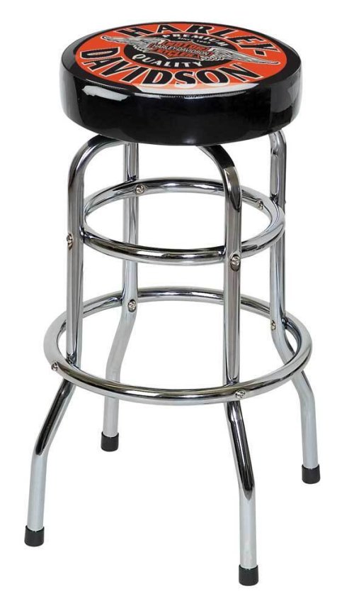 Winged Shield Chrome Plated Stool by Harley-Davidson