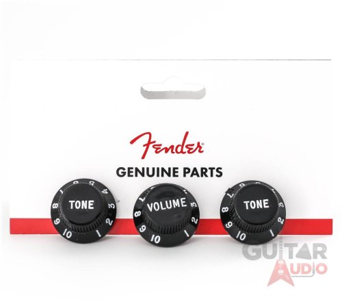 Black Stratocaster Control Knobs Set