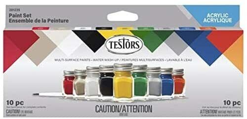 Acrylic Color Set with Brush for Modeling and Finishing by Testors