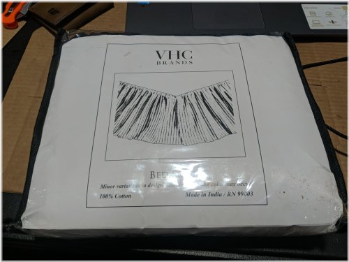 Navy Blue Linen Dust Ruffle