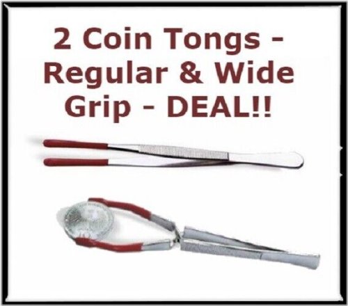 Lighthouse Coin Tongs Set with Plastic Coating for Safe and Easy Handling