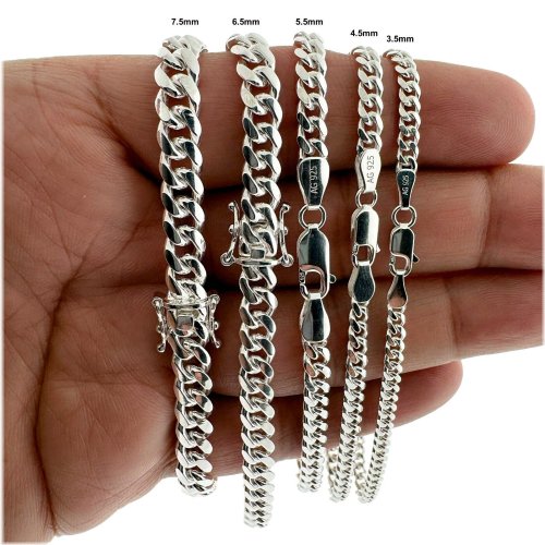 Sterling Silver Miami Cuban Link Chain Bracelet