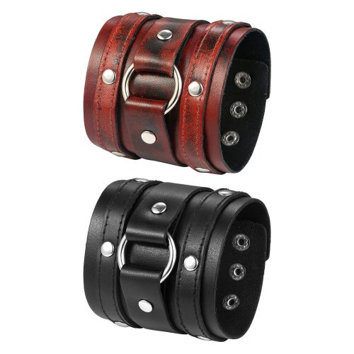 Rugged Leather Wrist Cuff Bracelet