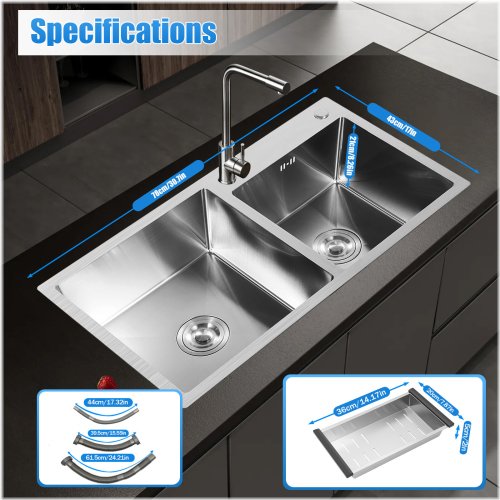 Steel Basin Duo Drain Sink