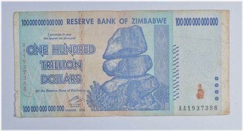 Zimbabwean AA 100 Trillion Dollar Authentic Collectible Coin (2008)