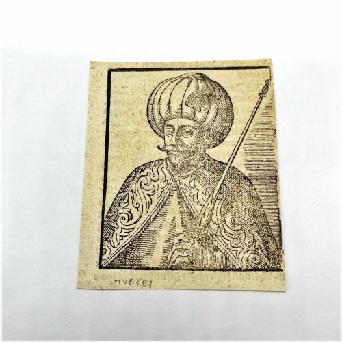 Renaissance Relic Woodcut Print from 1500's Manuscript