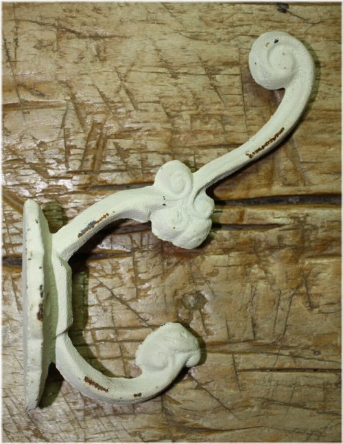 Victorian White Cast Iron Coat and Hat Hooks for Hallway or School Use