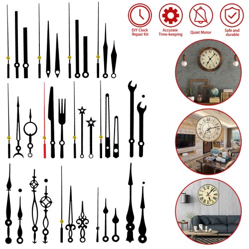 Timekeeper's DIY Repair Set: 14-Piece Clock Movement and Replacement Parts Kit