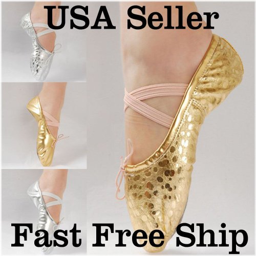 Golden Sparkle Ballet Shoes