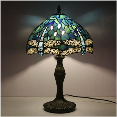 Dragonfly Glow Tiffany Desk Lamp