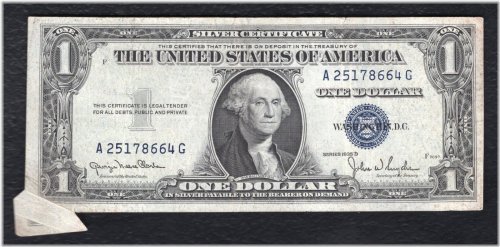 Gutter Fold Error 1935-D $1 Silver Certificate