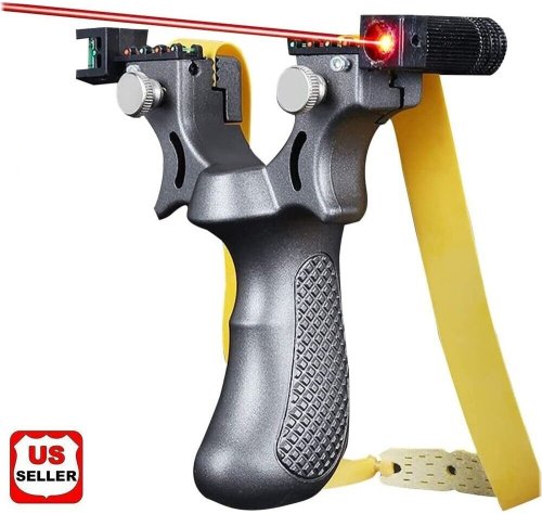 Precision Hunter's Laser Slingshot with Rubber Aim Point Target