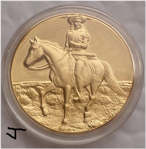 Golden Tribute to Buffalo Bill Cody on Horse by William M. Cary