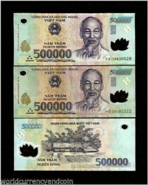 Vietnamese Dong Bundle - Set of Three 500,000 VND Notes