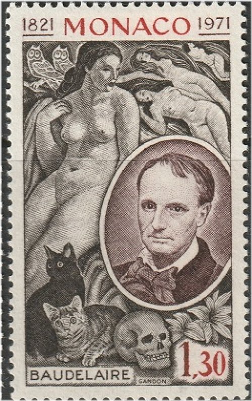 Monaco Baudelaire Cats Nudes Skull Stamps