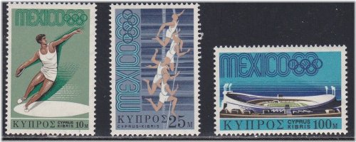 Cyprus Olympic Discus Runners Stamp Set
