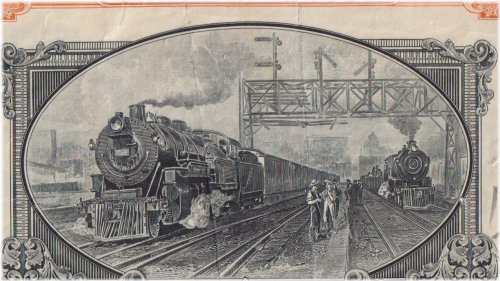 Gulf Mobile & Northern Railroad Company Stock Certificates - 3 Color Set