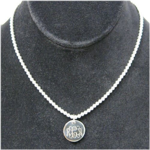 Silver Monogram Ball Bead Kids Necklace