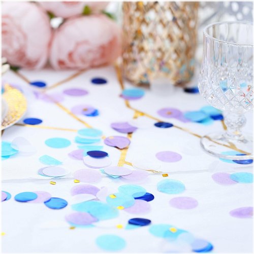 Blue Purple Round Dots Balloons Confetti