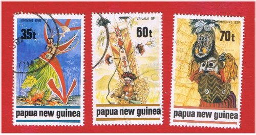 Papua New Guinea Mask Stamp Set