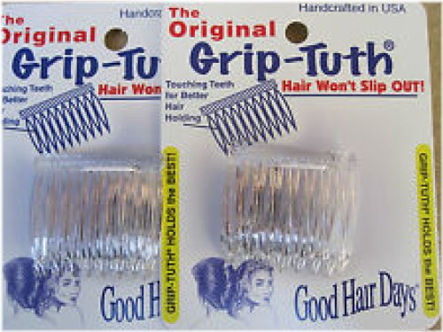 Clear Grip Side Combs by Good Hair Days