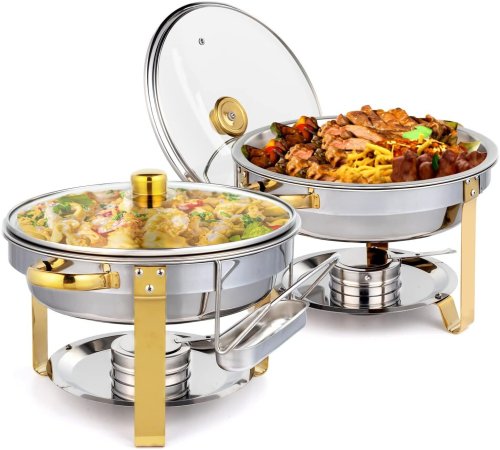 Golden Glass Lid Buffet Set