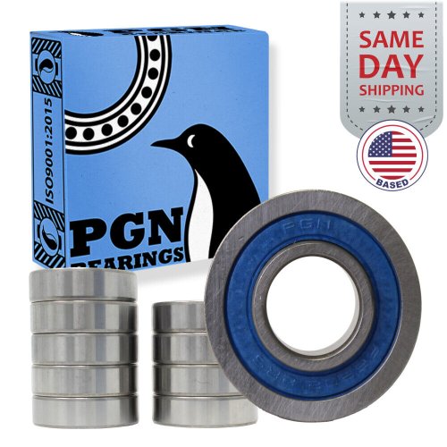 Rubber Sealed Ball Bearings (10 Pack) - 17x40x12, Premium Quality (6203-2RS C3 EMQ)