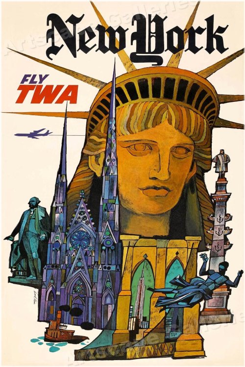 TWA Vintage Travel Poster - New York 1960s