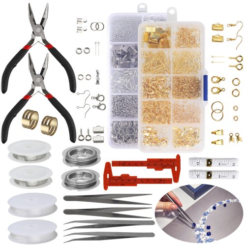 Artisan's Treasure: Complete Earring Making Set with Repair Tools and Craft Supplies