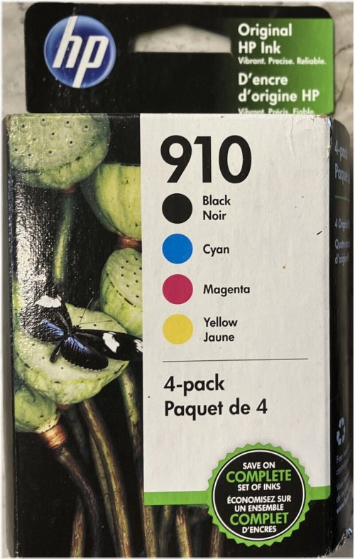 HP 910 Black Color Ink Cartridges 4-Pack