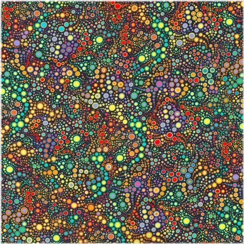 Rainbow Dot Circles Cotton Fabric