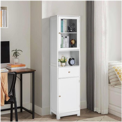 Open Shelf Linen Tower Cabinet