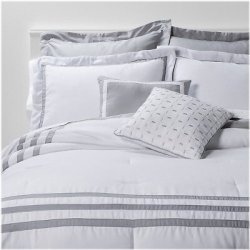 Sanford White & Gray 8-Piece Comforter Set by Threshold