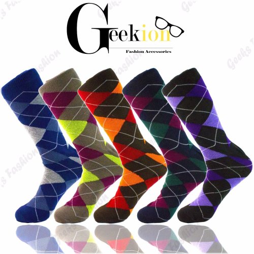 Argyle Diamond Cotton Socks for Men