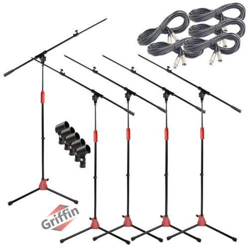 Griffin Telescopic Microphone Stand Set with XLR Cable and Mic Clip