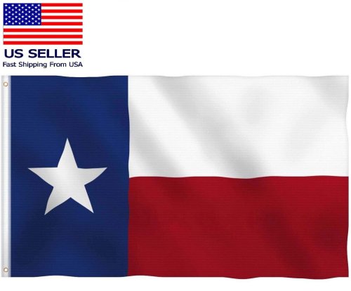 Lone Star State Flag - Texas 3x5 feet with Brass Grommets and Double Stitched Thick Fabric