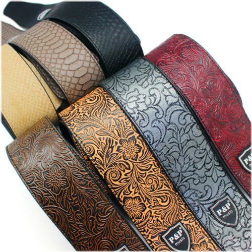 Embossed Leather Guitar Strap