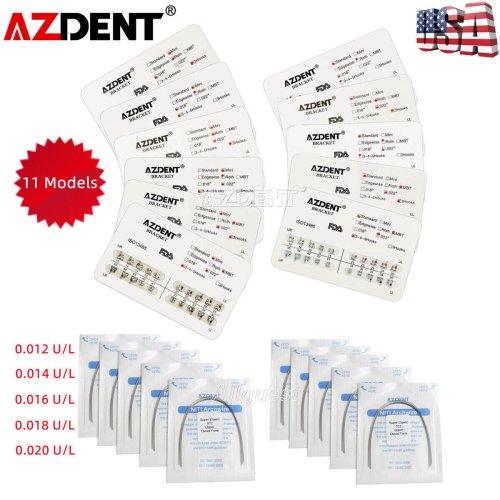 Dental Metal Brackets and Elastic Arch Wires Kit