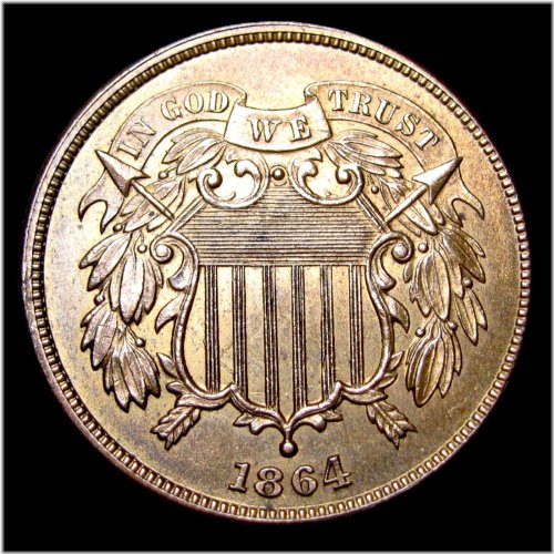 1864 Gem BU+ Two Cent Piece - #917N