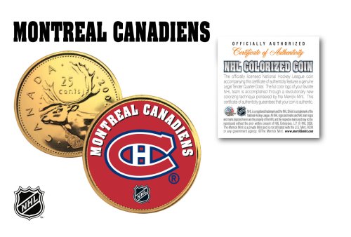 Gold-Plated Montreal Canadiens NHL Quarter Coin - Officially Licensed