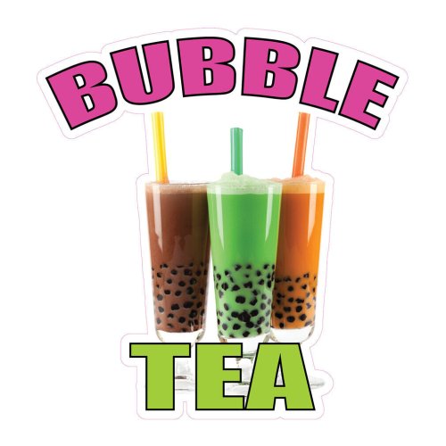 Pink Bubble Tea Decals for Food Concession and Restaurants